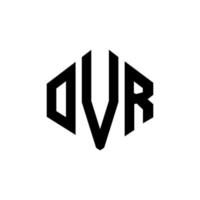 OVR-Brief-Logo-Design mit Polygonform. OVR Polygon- und Würfelform-Logo-Design. ovr Sechseck-Vektor-Logo-Vorlage in weißen und schwarzen Farben. OVR-Monogramm, Geschäfts- und Immobilienlogo. vektor
