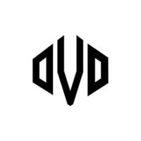 Ovo-Buchstaben-Logo-Design mit Polygonform. Ovo-Polygon- und Würfelform-Logo-Design. ovo Sechseck-Vektor-Logo-Vorlage in weißen und schwarzen Farben. Ovo-Monogramm, Geschäfts- und Immobilienlogo. vektor