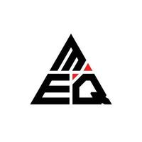 meq triangel bokstavslogotypdesign med triangelform. meq triangel logotyp design monogram. meq triangel vektor logotyp mall med röd färg. meq triangulär logotyp enkel, elegant och lyxig logotyp.
