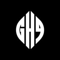 ghq-Kreisbuchstaben-Logo-Design mit Kreis- und Ellipsenform. ghq Ellipsenbuchstaben mit typografischem Stil. Die drei Initialen bilden ein Kreislogo. ghq-Kreis-Emblem abstrakter Monogramm-Buchstaben-Markierungsvektor. vektor