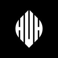 hvh cirkelbokstavslogotypdesign med cirkel och ellipsform. hvh ellipsbokstäver med typografisk stil. de tre initialerna bildar en cirkellogotyp. hvh cirkel emblem abstrakt monogram bokstav märke vektor. vektor