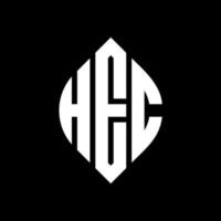 hec cirkel bokstavslogotyp design med cirkel och ellipsform. hec ellips bokstäver med typografisk stil. de tre initialerna bildar en cirkellogotyp. hec cirkel emblem abstrakt monogram brev märke vektor. vektor