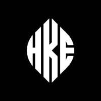 hke-Kreis-Buchstaben-Logo-Design mit Kreis- und Ellipsenform. hke Ellipsenbuchstaben mit typografischem Stil. Die drei Initialen bilden ein Kreislogo. hke Kreisemblem abstrakter Monogramm-Buchstabenmarkierungsvektor. vektor