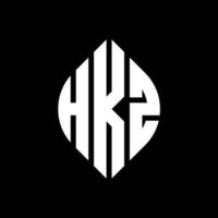 hkz-Kreisbuchstaben-Logo-Design mit Kreis- und Ellipsenform. hkz Ellipsenbuchstaben mit typografischem Stil. Die drei Initialen bilden ein Kreislogo. hkz Kreisemblem abstrakter Monogramm-Buchstabenmarkierungsvektor. vektor