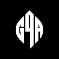 gqa-Kreisbuchstaben-Logo-Design mit Kreis- und Ellipsenform. gqa Ellipsenbuchstaben mit typografischem Stil. Die drei Initialen bilden ein Kreislogo. gqa Kreisemblem abstrakter Monogramm-Buchstabenmarkierungsvektor. vektor