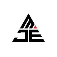 mje triangel bokstavslogotypdesign med triangelform. mje triangel logotyp design monogram. mje triangel vektor logotyp mall med röd färg. mje trekantiga logotyp enkel, elegant och lyxig logotyp.
