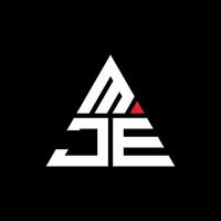 mje Dreiecksbuchstaben-Logo-Design mit Dreiecksform. Mje-Dreieck-Logo-Design-Monogramm. Mje-Dreieck-Vektor-Logo-Vorlage mit roter Farbe. mje dreieckiges Logo einfaches, elegantes und luxuriöses Logo. vektor