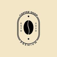 Kaffee mit flachem Vektor der Linienstil-Logoikonen-Designschablone