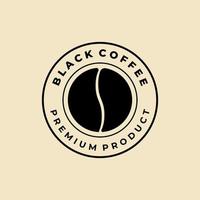 schwarze Kaffee-Abzeichen-Logo-Vektor-Design-Vorlage vektor