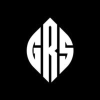 grs cirkel bokstavslogotyp design med cirkel och ellipsform. grs ellips bokstäver med typografisk stil. de tre initialerna bildar en cirkellogotyp. grs cirkel emblem abstrakt monogram bokstaven märke vektor. vektor