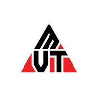 mvt triangel bokstavslogotypdesign med triangelform. mvt triangel logotyp design monogram. mvt triangel vektor logotyp mall med röd färg. mvt triangulär logotyp enkel, elegant och lyxig logotyp.
