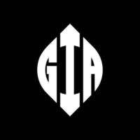 gia-Kreis-Buchstaben-Logo-Design mit Kreis- und Ellipsenform. gia ellipsenbuchstaben mit typografischem stil. Die drei Initialen bilden ein Kreislogo. Gia-Kreis-Emblem abstrakter Monogramm-Buchstaben-Markenvektor. vektor