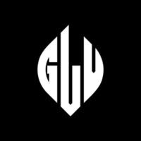 glv cirkel bokstavslogotyp design med cirkel och ellipsform. glv ellipsbokstäver med typografisk stil. de tre initialerna bildar en cirkellogotyp. glv cirkel emblem abstrakt monogram bokstav märke vektor. vektor