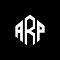 arp brev logotyp design med polygon form. arp polygon och kub form logotyp design. arp hexagon vektor logotyp mall vita och svarta färger. arp monogram, affärs- och fastighetslogotyp.