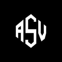 asv bokstavslogotypdesign med polygonform. asv polygon och kubform logotypdesign. asv hexagon vektor logotyp mall vita och svarta färger. asv monogram, affärs- och fastighetslogotyp.