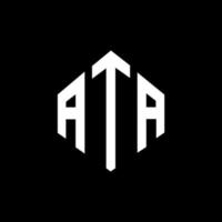 ata-Buchstaben-Logo-Design mit Polygonform. ata Polygon- und Würfelform-Logo-Design. ata Sechseck-Vektor-Logo-Vorlage in weißen und schwarzen Farben. ata-monogramm, geschäfts- und immobilienlogo. vektor