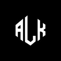 alk-Buchstaben-Logo-Design mit Polygonform. Alk-Polygon- und Würfelform-Logo-Design. alk Sechseck-Vektor-Logo-Vorlage in weißen und schwarzen Farben. Alk-Monogramm, Geschäfts- und Immobilienlogo. vektor