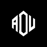 adu-Buchstaben-Logo-Design mit Polygonform. adu Polygon- und Würfelform-Logo-Design. Adu Sechseck-Vektor-Logo-Vorlage in weißen und schwarzen Farben. adu-monogramm, geschäfts- und immobilienlogo. vektor