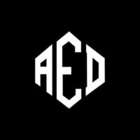 aed-Buchstaben-Logo-Design mit Polygonform. Logo-Design in Polygon- und Würfelform. aed Sechseck-Vektor-Logo-Vorlage in weißen und schwarzen Farben. aed-monogramm, geschäfts- und immobilienlogo. vektor