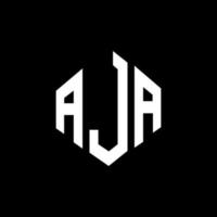 Aja-Buchstaben-Logo-Design mit Polygonform. aja polygon und würfelform logo design. Aja Sechseck-Vektor-Logo-Vorlage in weißen und schwarzen Farben. Aja-Monogramm, Geschäfts- und Immobilienlogo. vektor