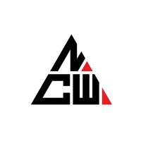 ncw triangel bokstavslogotypdesign med triangelform. ncw triangel logotyp design monogram. ncw triangel vektor logotyp mall med röd färg. ncw triangulär logotyp enkel, elegant och lyxig logotyp.