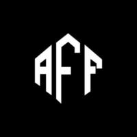 aff brev logotyp design med polygon form. aff polygon och kub form logotyp design. aff hexagon vektor logotyp mall vita och svarta färger. aff monogram, affärs- och fastighetslogotyp.