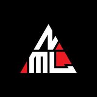nml-Dreieck-Buchstaben-Logo-Design mit Dreiecksform. NML-Dreieck-Logo-Design-Monogramm. NML-Dreieck-Vektor-Logo-Vorlage mit roter Farbe. nml dreieckiges Logo einfaches, elegantes und luxuriöses Logo. vektor
