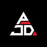 pjd triangel bokstavslogotypdesign med triangelform. pjd triangel logotyp design monogram. pjd triangel vektor logotyp mall med röd färg. pjd triangulär logotyp enkel, elegant och lyxig logotyp.