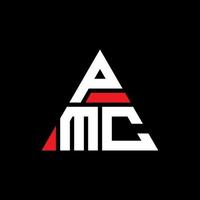 pmc triangel bokstavslogotypdesign med triangelform. pmc triangel logotyp design monogram. PMC triangel vektor logotyp mall med röd färg. pmc triangulär logotyp enkel, elegant och lyxig logotyp.