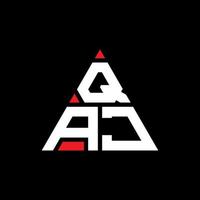 Qaj-Dreieck-Buchstaben-Logo-Design mit Dreiecksform. Qaj-Dreieck-Logo-Design-Monogramm. Qaj-Dreieck-Vektor-Logo-Vorlage mit roter Farbe. qaj dreieckiges Logo einfaches, elegantes und luxuriöses Logo. vektor