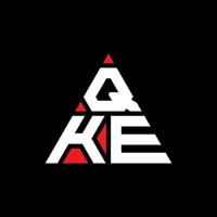 qke-Dreieck-Buchstaben-Logo-Design mit Dreiecksform. QKE-Dreieck-Logo-Design-Monogramm. QKE-Dreieck-Vektor-Logo-Vorlage mit roter Farbe. qke dreieckiges Logo einfaches, elegantes und luxuriöses Logo. vektor