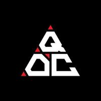 qoc triangel bokstavslogotypdesign med triangelform. qoc triangel logotyp design monogram. qoc triangel vektor logotyp mall med röd färg. qoc triangulär logotyp enkel, elegant och lyxig logotyp.
