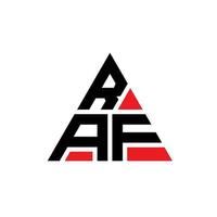 raf-Dreieck-Buchstaben-Logo-Design mit Dreiecksform. Raf-Dreieck-Logo-Design-Monogramm. Raf-Dreieck-Vektor-Logo-Vorlage mit roter Farbe. raf dreieckiges logo einfaches, elegantes und luxuriöses logo. vektor