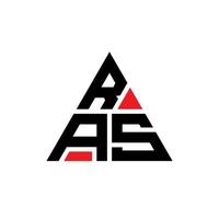 ras-Dreieck-Buchstaben-Logo-Design mit Dreiecksform. ras-Dreieck-Logo-Design-Monogramm. ras-Dreieck-Vektor-Logo-Vorlage mit roter Farbe. ras dreieckiges logo einfaches, elegantes und luxuriöses logo. vektor