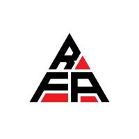 rfa triangel bokstavslogotypdesign med triangelform. rfa triangel logotyp design monogram. rfa triangel vektor logotyp mall med röd färg. rfa triangulär logotyp enkel, elegant och lyxig logotyp.
