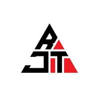 Rjt-Dreieck-Buchstaben-Logo-Design mit Dreiecksform. RJT-Dreieck-Logo-Design-Monogramm. Rjt-Dreieck-Vektor-Logo-Vorlage mit roter Farbe. rjt dreieckiges logo einfaches, elegantes und luxuriöses logo. vektor