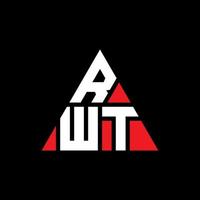 rwt-Dreieck-Buchstaben-Logo-Design mit Dreiecksform. rwt-Dreieck-Logo-Design-Monogramm. rwt-Dreieck-Vektor-Logo-Vorlage mit roter Farbe. rwt dreieckiges Logo einfaches, elegantes und luxuriöses Logo. vektor