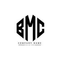 bmc bokstavslogotypdesign med polygonform. bmc polygon och kubform logotypdesign. bmc hexagon vektor logotyp mall vita och svarta färger. bmc monogram, affärs- och fastighetslogotyp.