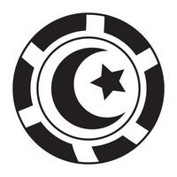 symbol des islams der halbmond und das flache symbol des sterns für apps und website vektor