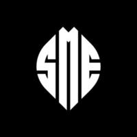 SME-Kreisbuchstabe-Logo-Design mit Kreis- und Ellipsenform. Einige Ellipsenbuchstaben mit typografischem Stil. Die drei Initialen bilden ein Kreislogo. SME-Kreis-Emblem abstrakter Monogramm-Buchstaben-Markierungsvektor. vektor