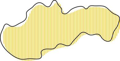 stiliserade enkel kontur karta över Slovakien ikon. vektor