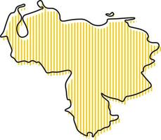 stiliserade enkel kontur karta över venezuela ikon. vektor