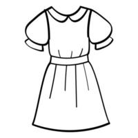Kleid-Symbol. Symbol für kindliche Kleidung und Schulzubehör vektor