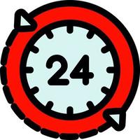 24-Stunden-Linie gefülltes Symbol vektor