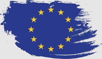 Europeiska unionens flagga med grunge textur vektor