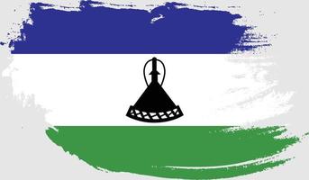 lesotho flagga med grunge textur vektor