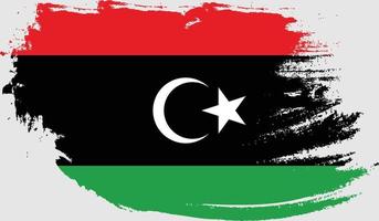 libyen flagga med grunge textur vektor