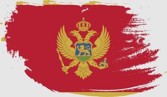 Montenegro-Flagge mit Grunge-Textur vektor