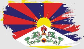 Tibet-Flagge mit Grunge-Textur vektor