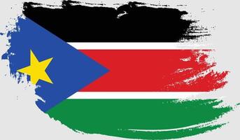 södra sudan flagga med grunge textur vektor